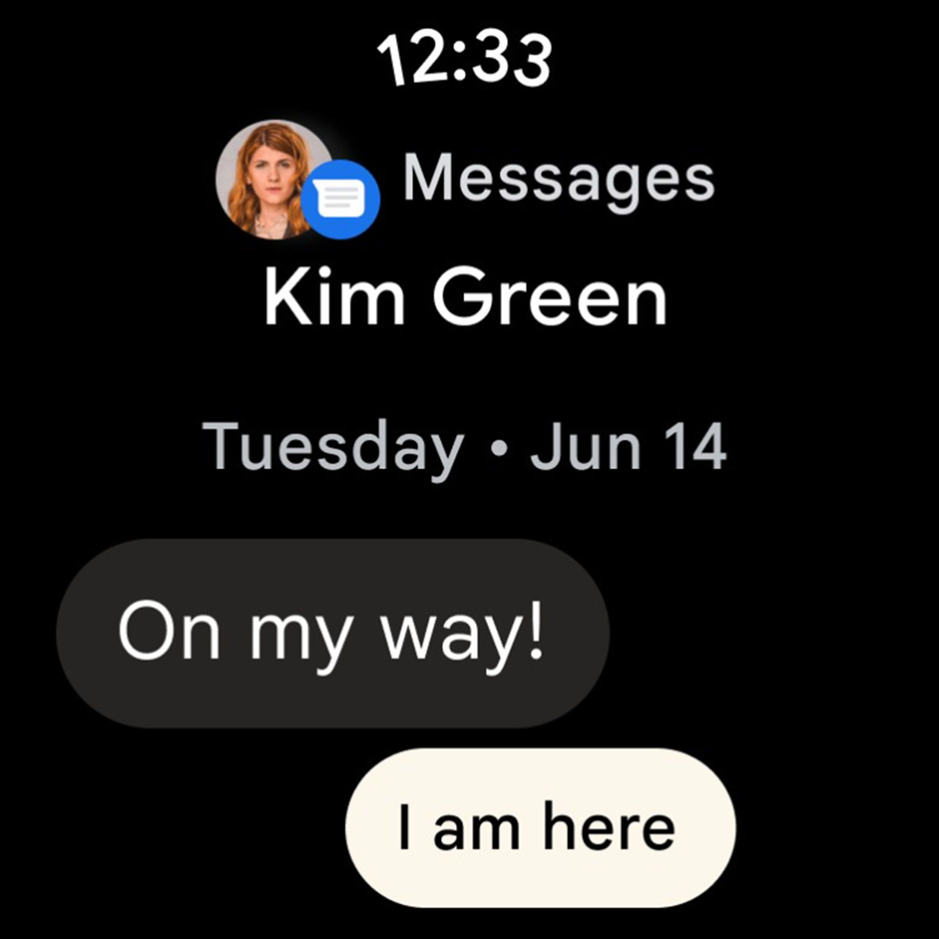 اسکرین شات Messages در Wear OS 3
