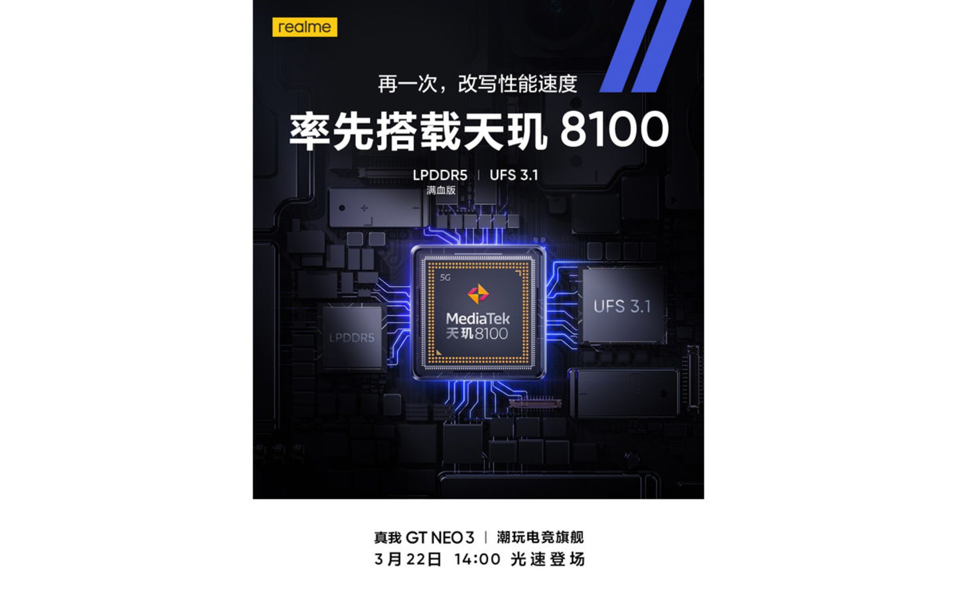 تراشه دایمنسیتی ۸۱۰۰ ریلمی GT Neo3