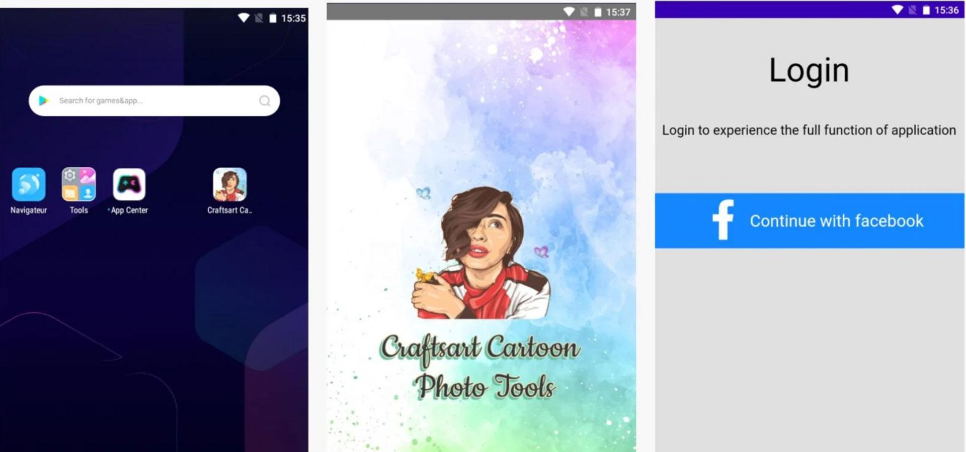 اسکرین شات اپلیکیشن Craftsart Cartoon Photo Tools