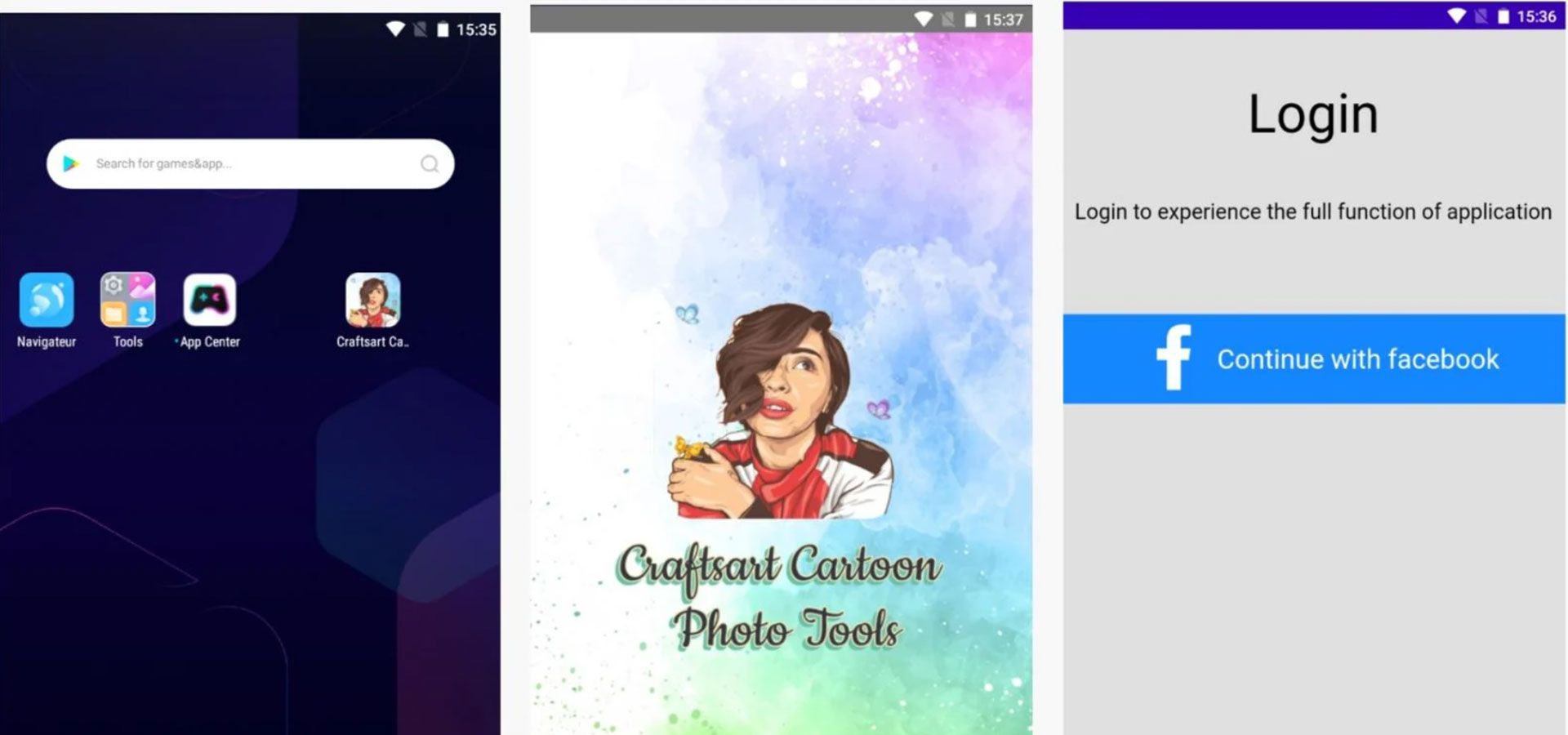 اسکرین شات اپلیکیشن Craftsart Cartoon Photo Tools