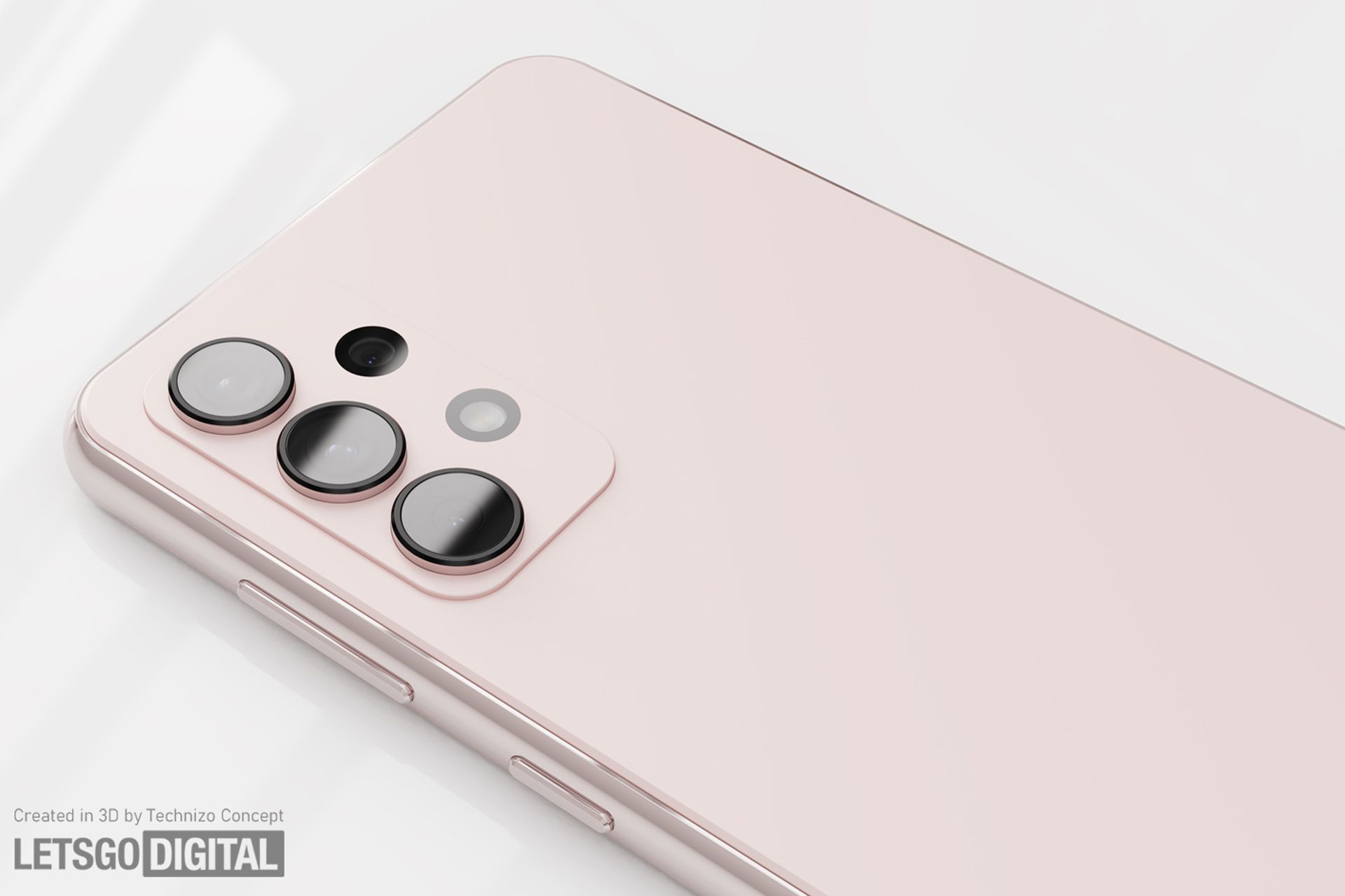 دوربین گلکسی A54 سامسونگ از نمای نزدیک رنگ صورتی