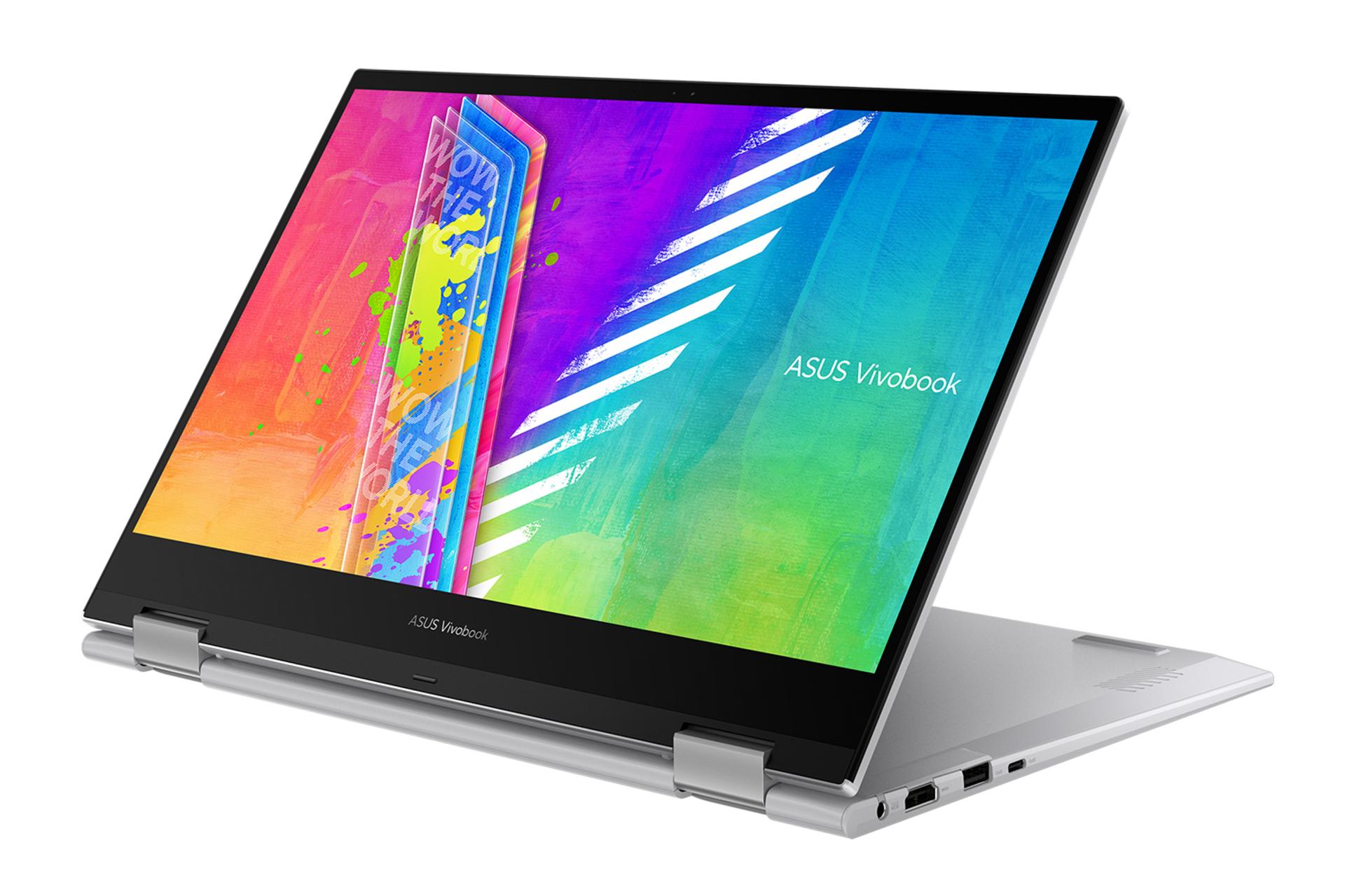 نمای نیمرخ لپ تاپ ایسوس ویووبوک Go 14 Flip TP-1401