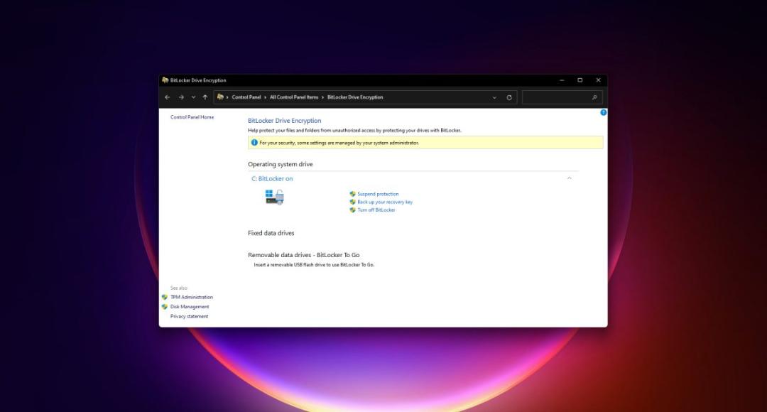 تنظیمات BitLocker