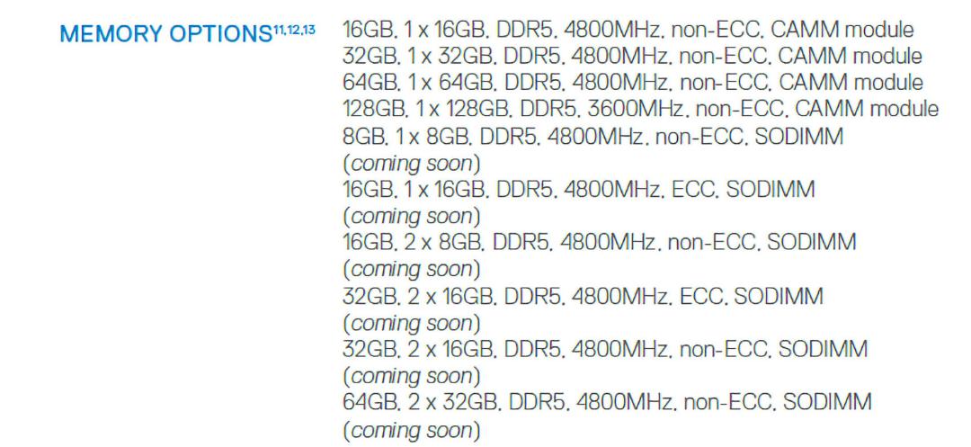 مشخصات حافظه Dell Precision 7770