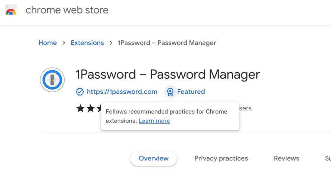 اسکرین شات افزونه 1Password در گوگل کروم