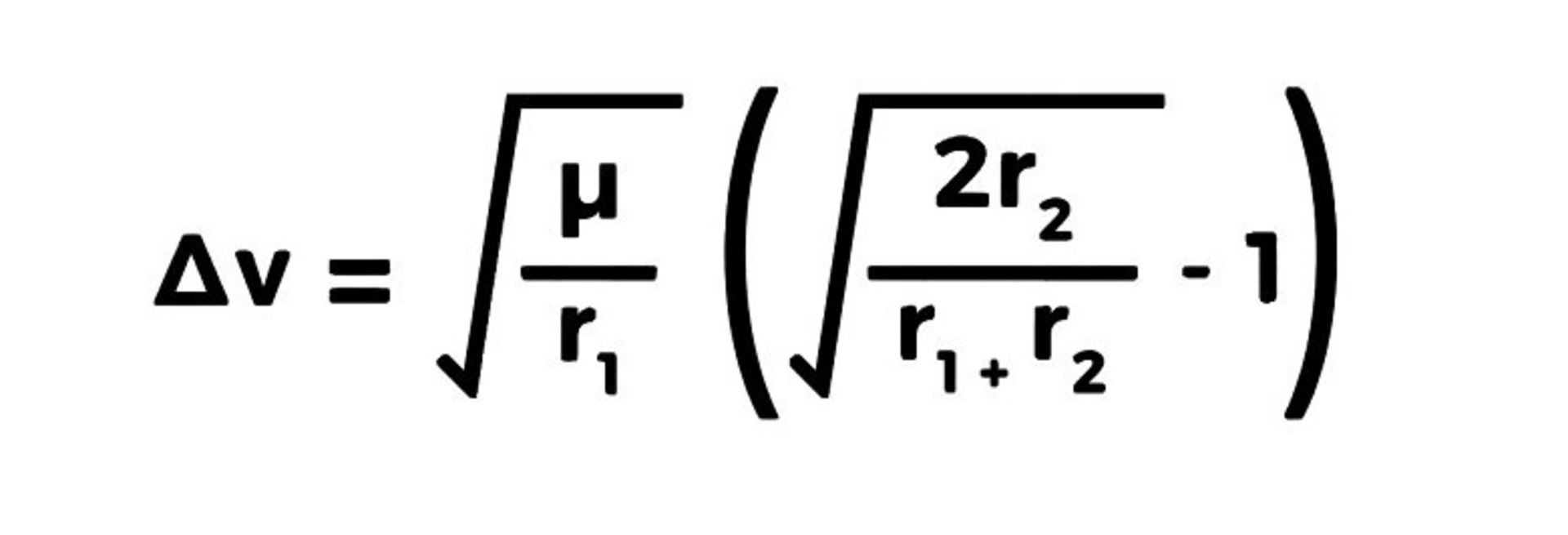 Delta V calculation formula