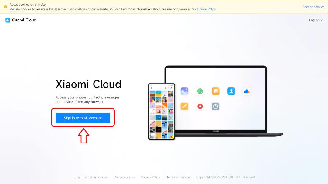 ردیابی گوشی شیائومی در سایت Xiaomi Cloud