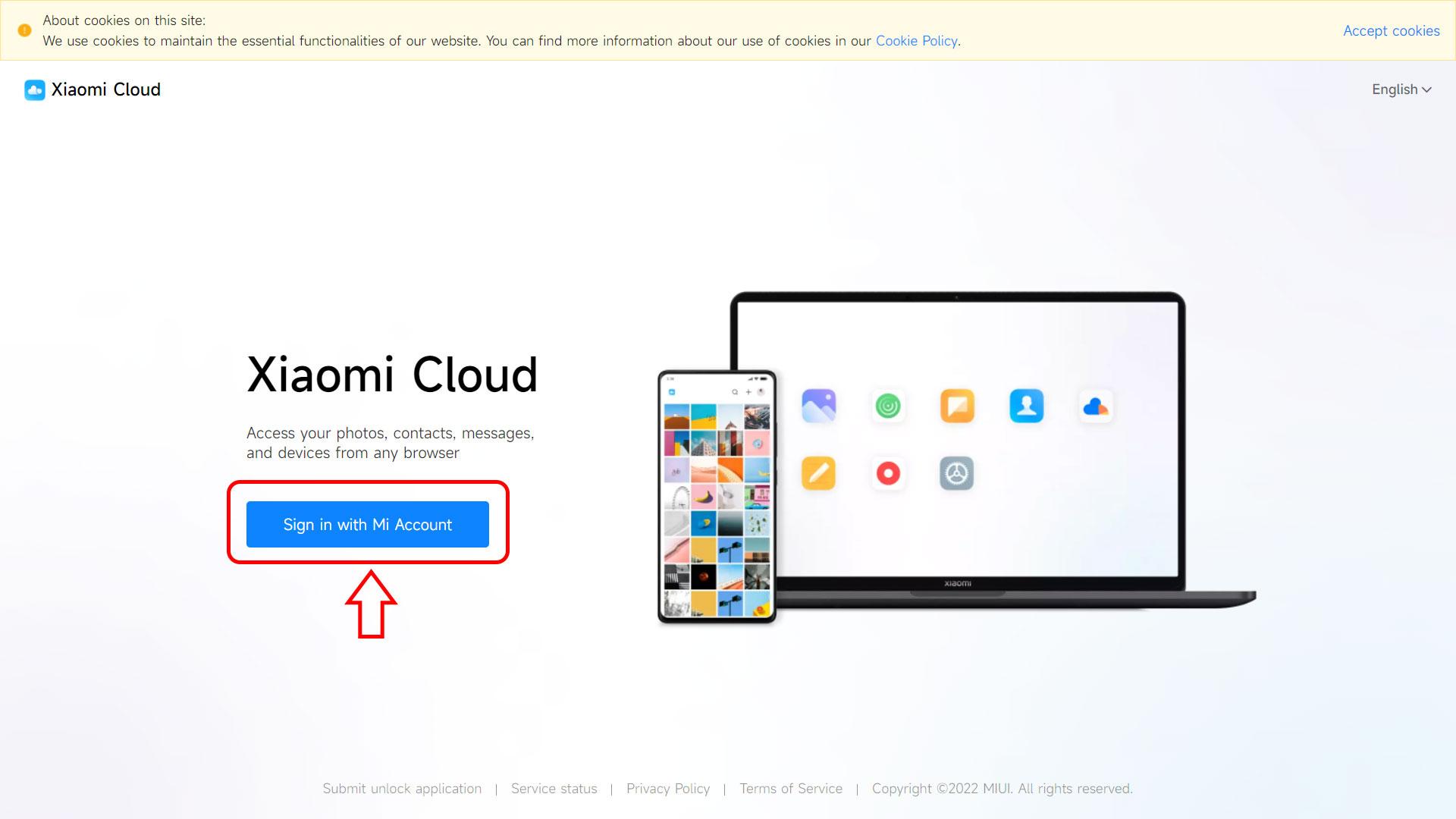ردیابی گوشی شیائومی در سایت Xiaomi Cloud