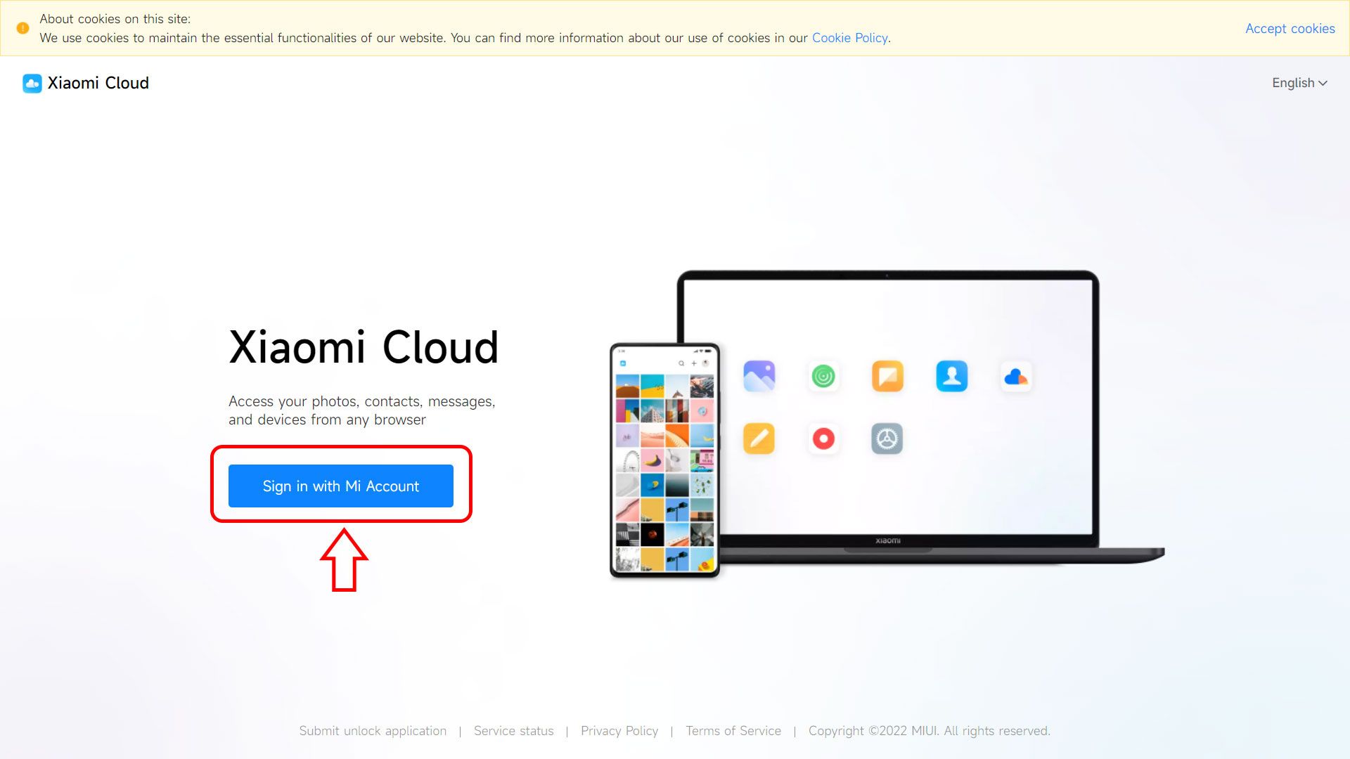 ردیابی گوشی شیائومی در سایت Xiaomi Cloud
