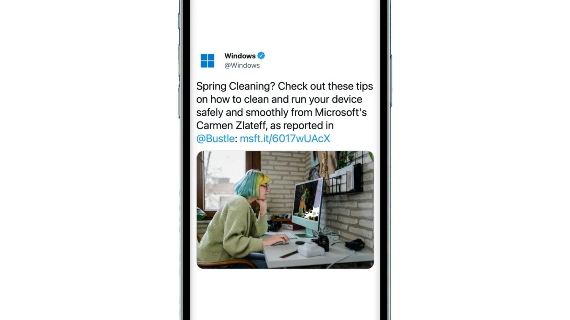 توئیت اشتباه حساب ویندوز با تصویر آی مک M1