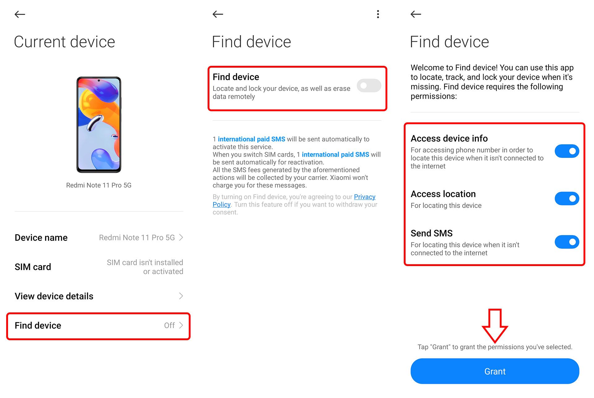 مراحل فعال کردن Find Device در رابط کاربری MIUI