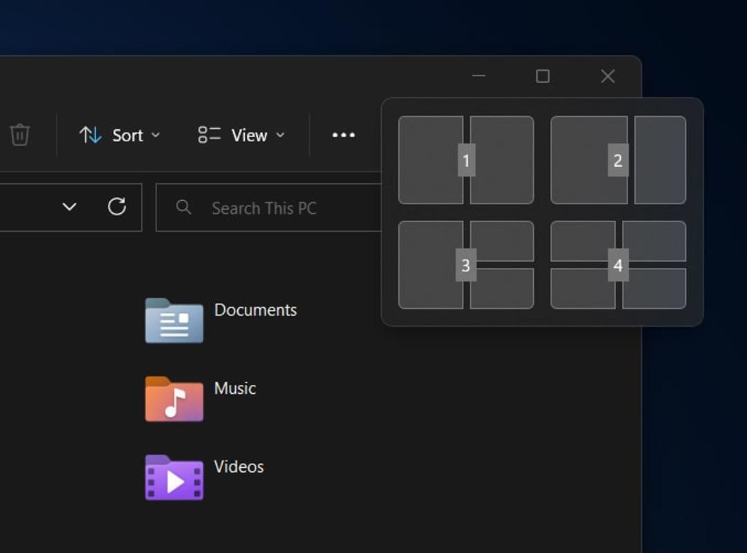 بخش Window Snapping ویندوز ۱۱