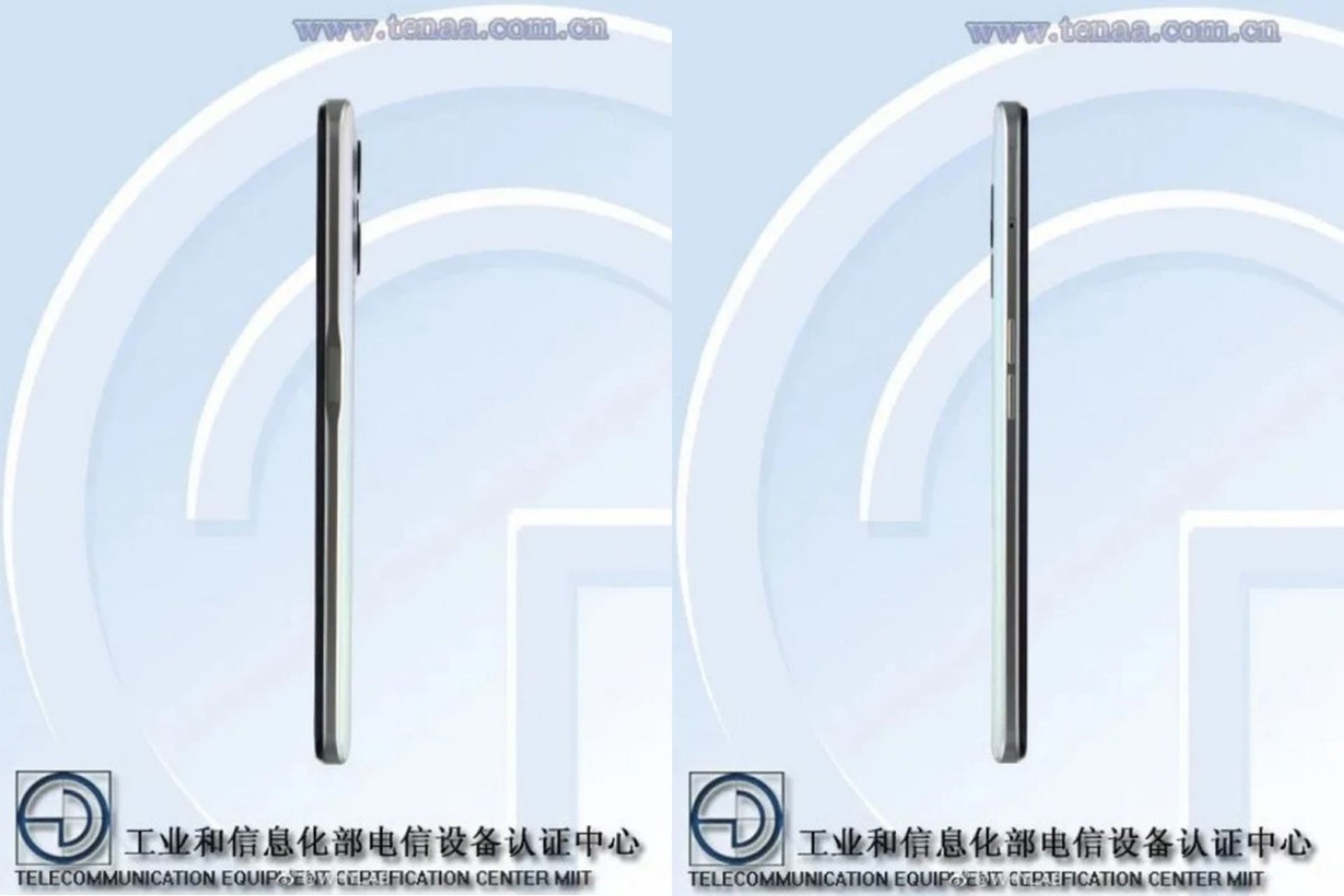 نمای کناری ریلمی Q5 در سند TENAA