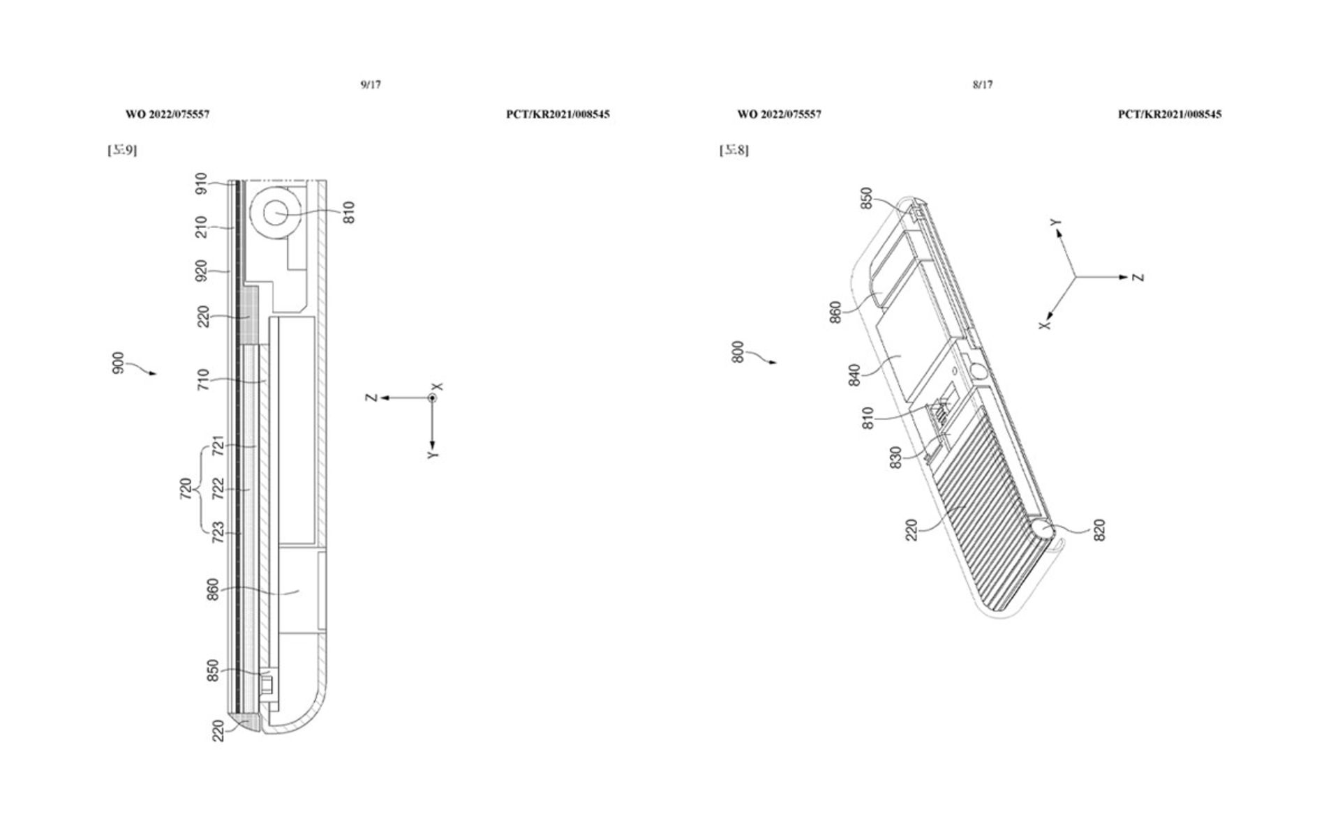 طرح اولیه گوشی سامسونگ با صفحه‌نمایش رول‌شونده شفاف-۳