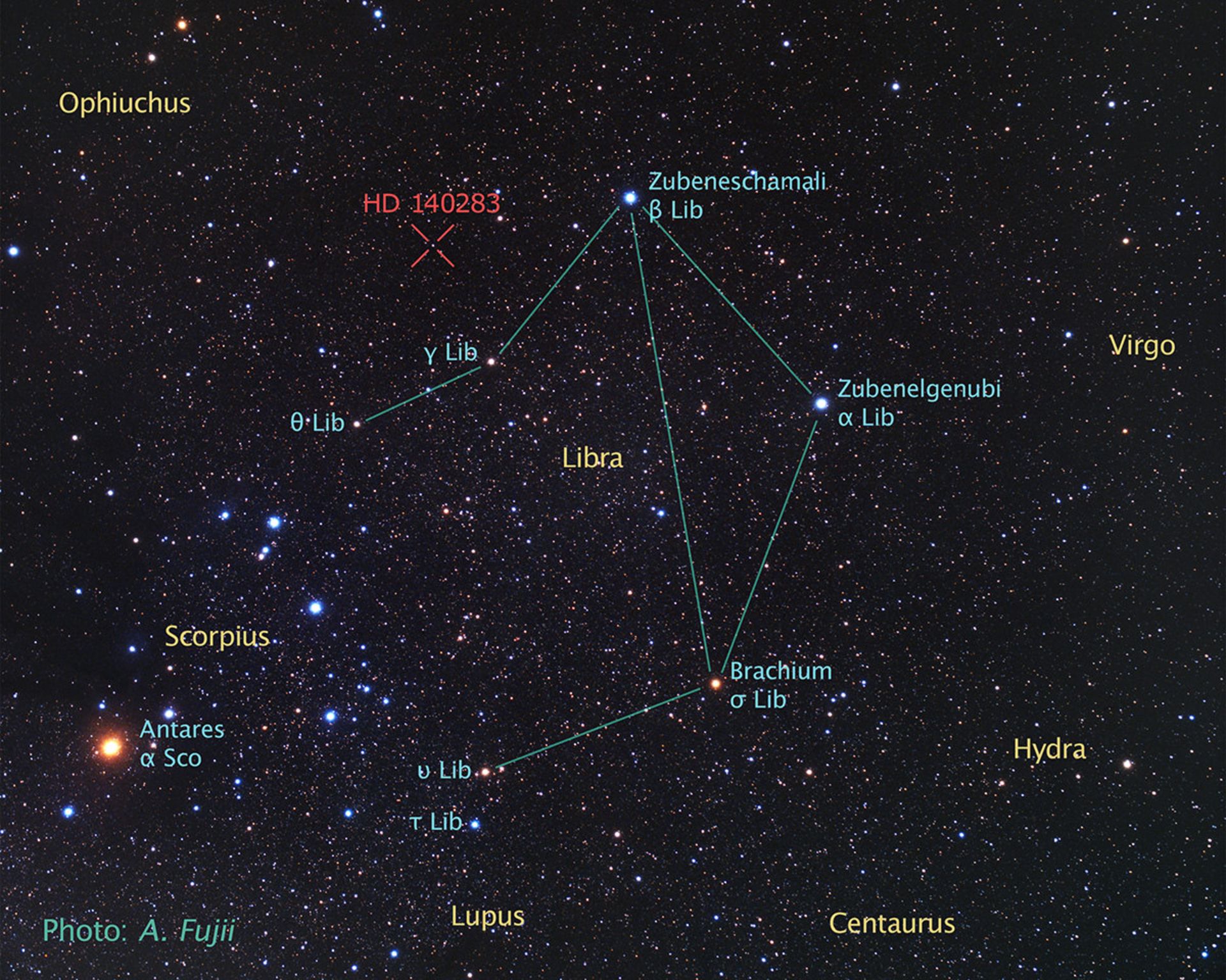 آسمان پیرامون ستاره متوشالح HD140283