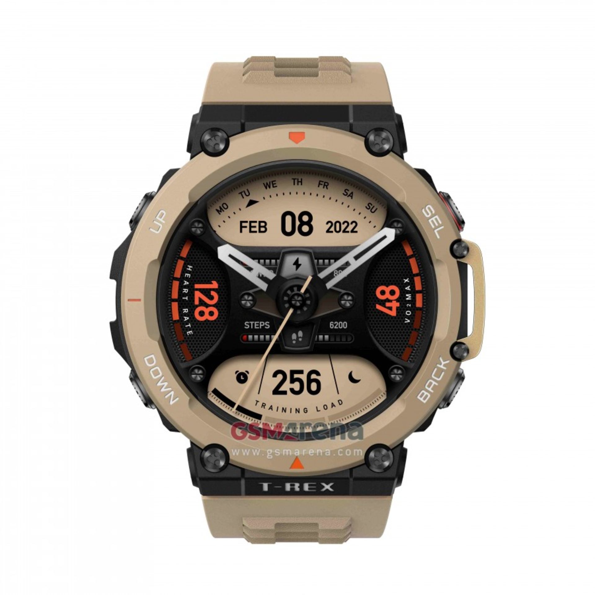 ساعت هوشمند رنگ خاکی صحرا Amazfit-T-Rex-Pro-2
