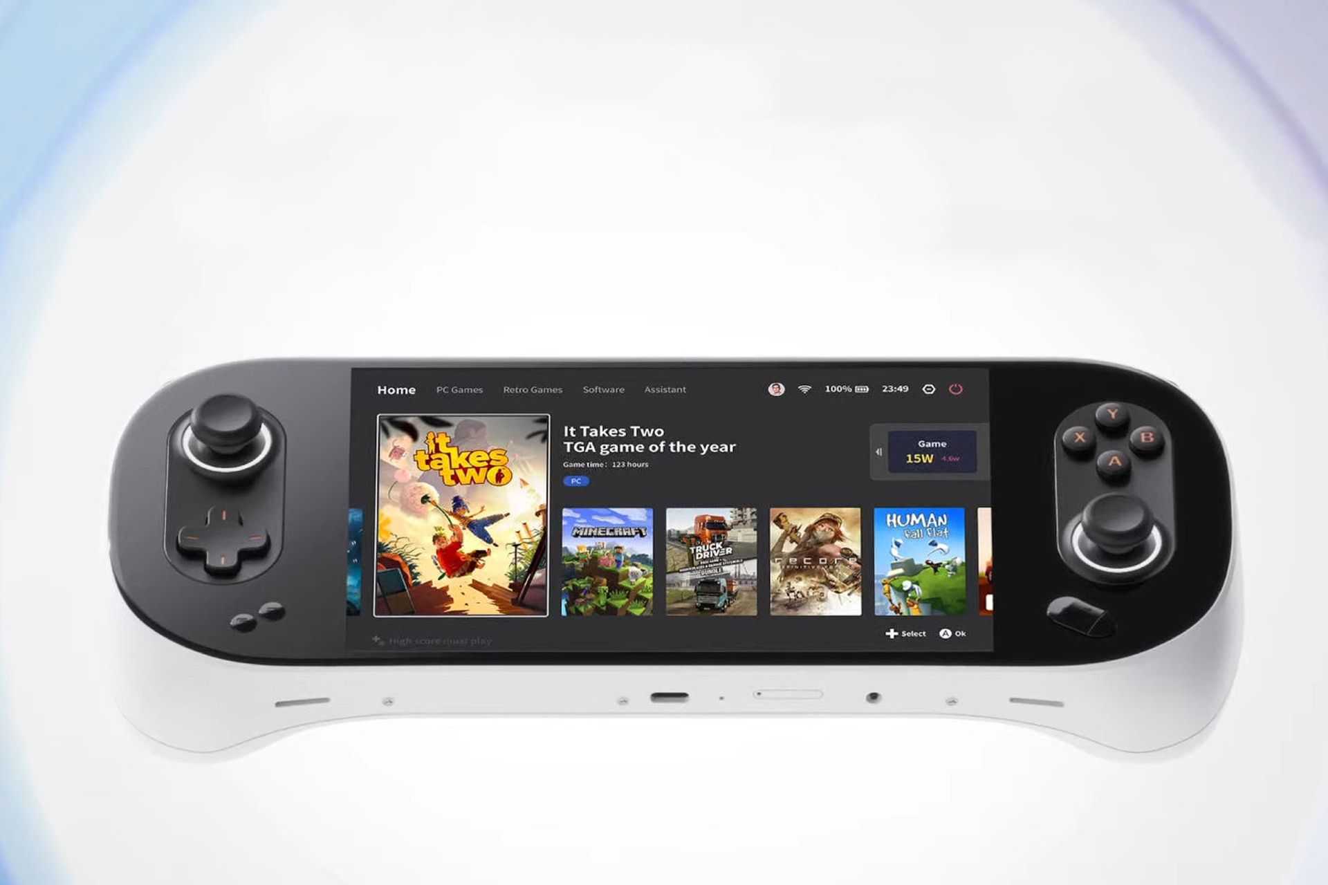 نمای جلو کنسول دستی AyaNeo 2 رقیب استیم دک