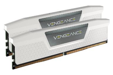 نمای چپ رم کورسیر VENGEANCE ظرفیت 32 گیگابایت (2x16) از نوع DDR5-5200 سفید