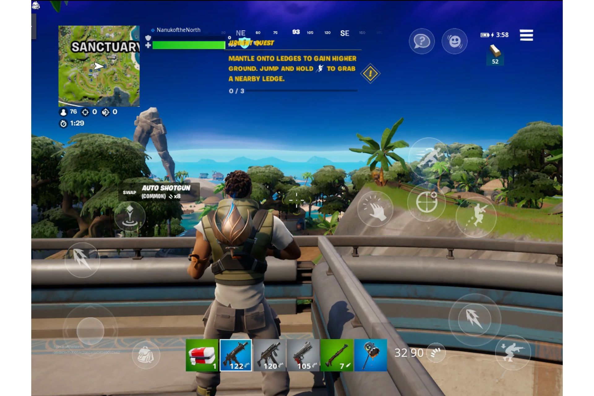 سیستم کنترل لمسی بازی فورتنایت / Fortnite