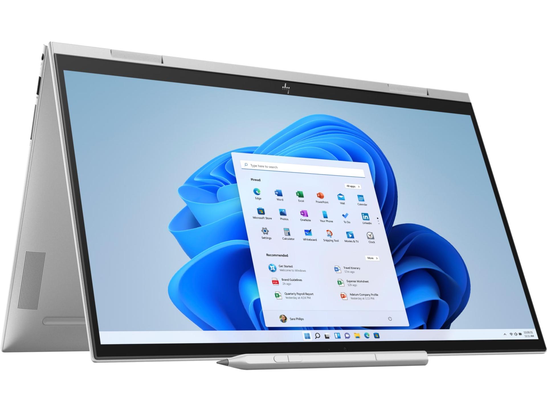 نمای خم‌شده لپ‌تاپ HP ENVY x360 16