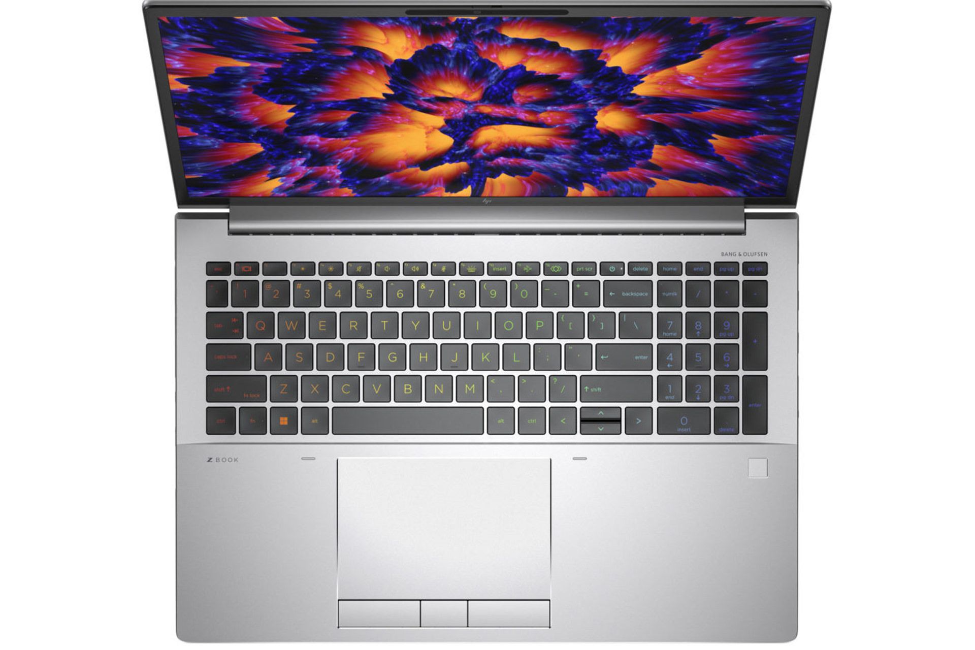 کیبورد لپ تاپ HP ZBook Fury 16 G9 از نمای بالا