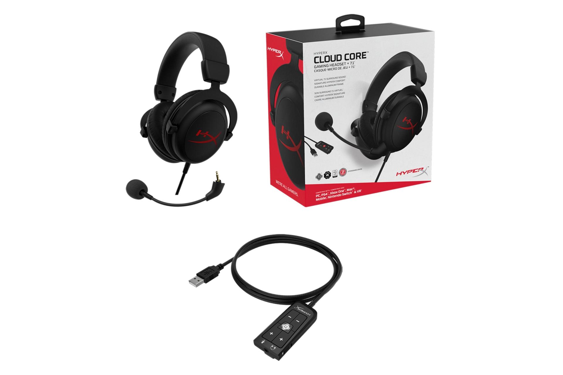 اقلام همراه هدست گیمینگ هایپر ایکس HyperX Cloud Core