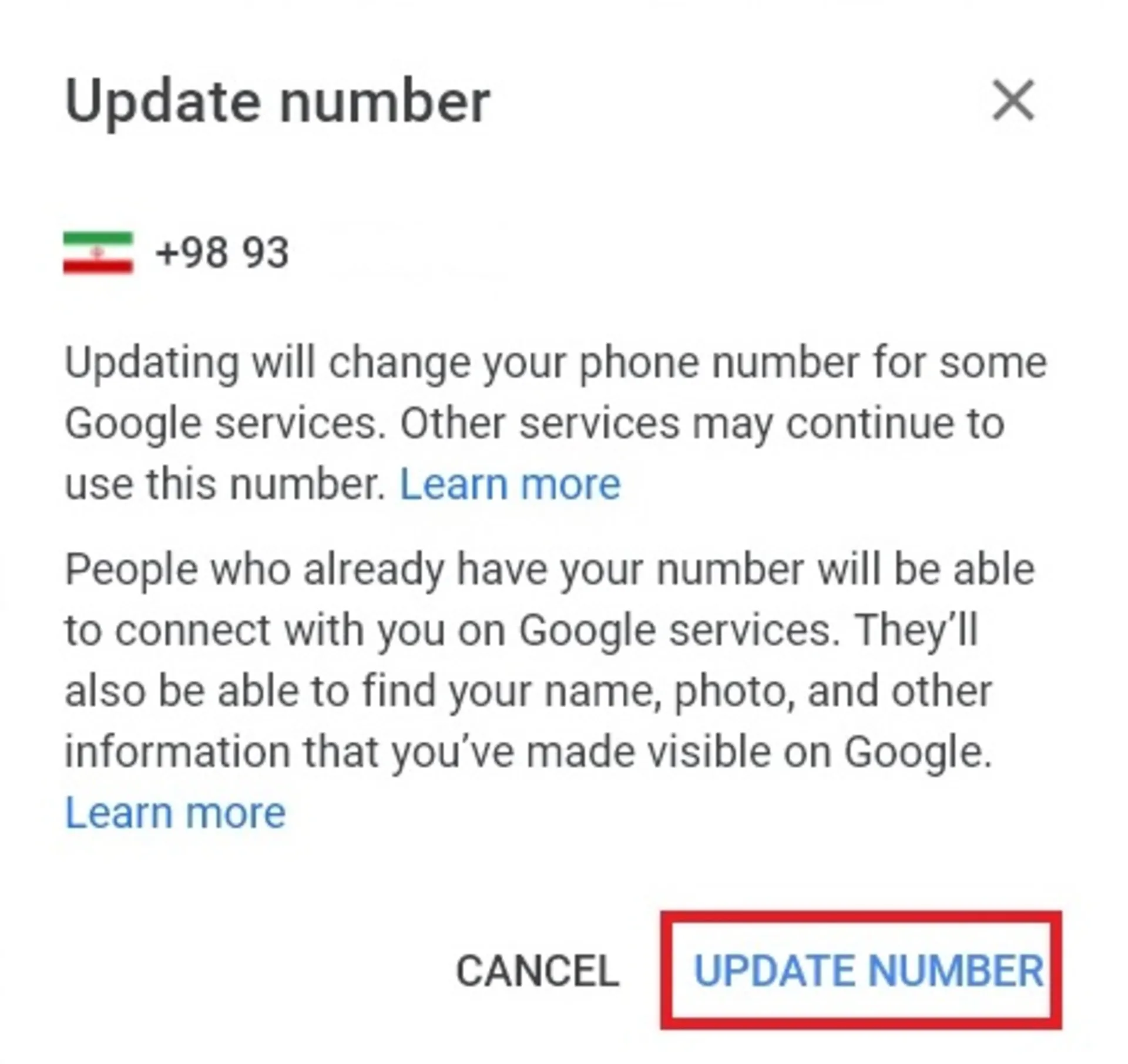  به‌روزرسانی تلفن در جیمیل با کامپیوتر