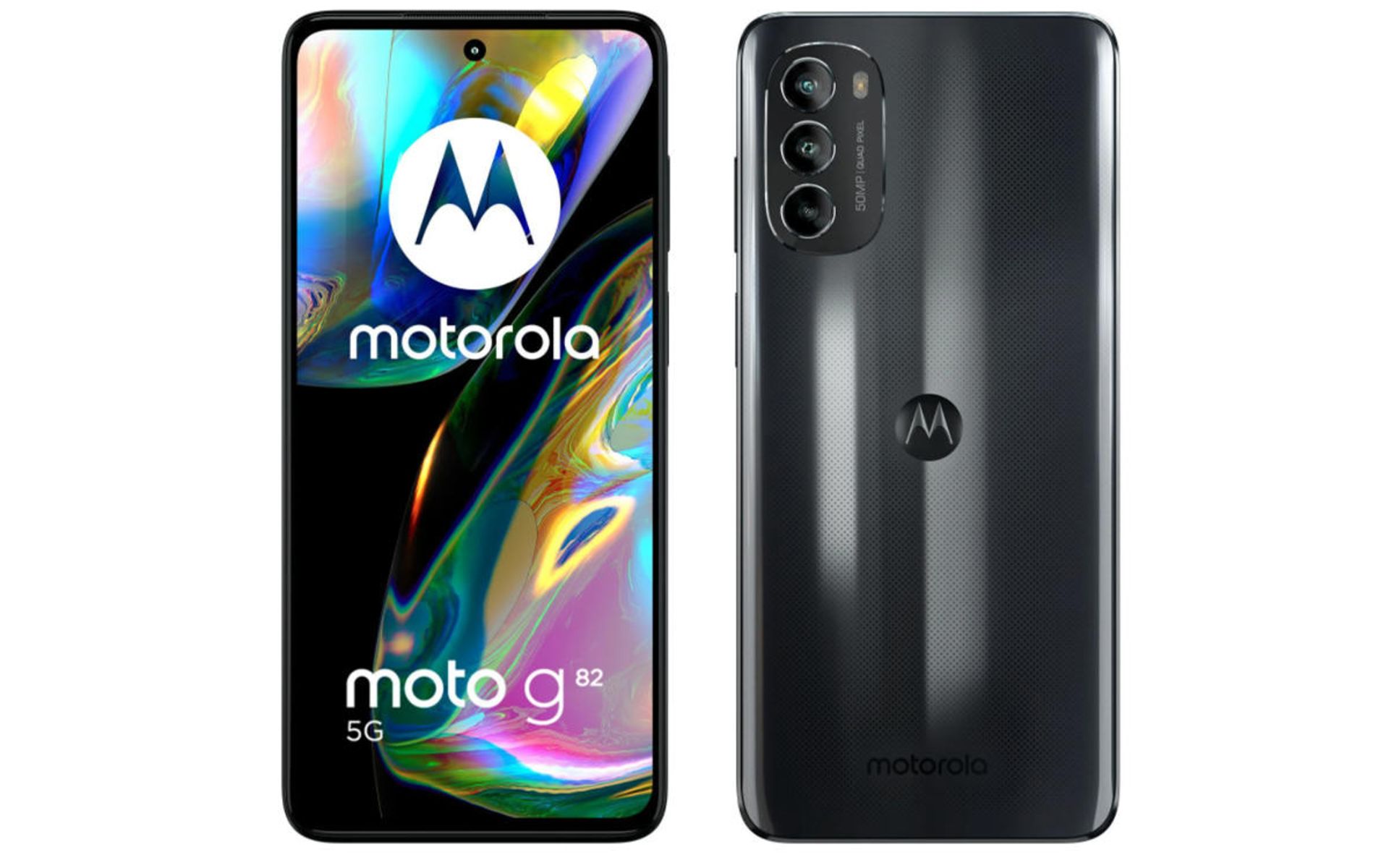 نمای جلو و پشت موتو G82 در رنگ Meteorite Grey