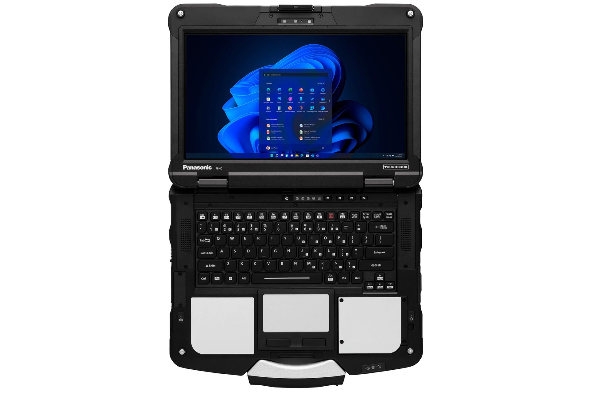 لپ تاپ پاناسونیک Panasonic Toughbook 40 در حالت بازشده از نمای بالا