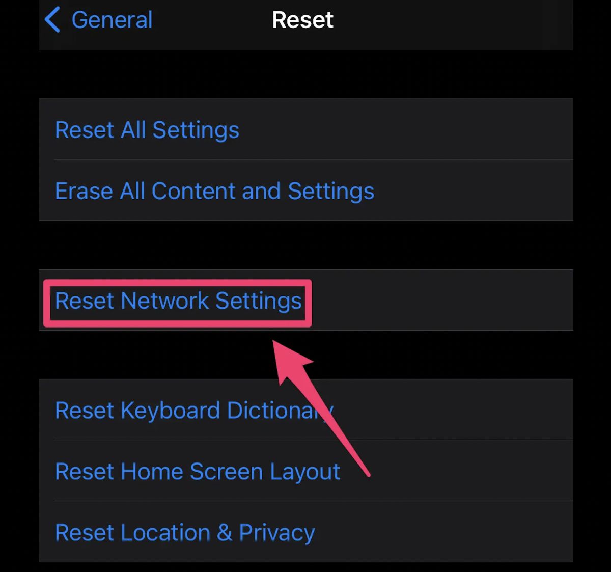 How to reset iPhone network settings