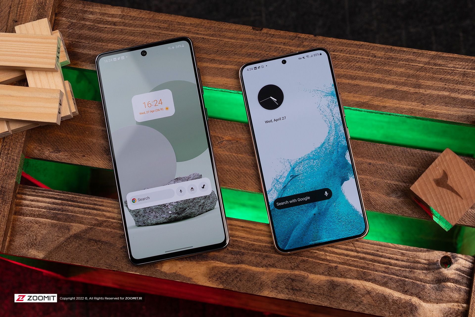 نمای جلویی گلکسی اس ۲۲ و گلکسی ای ۷۳