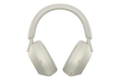 نمای روبرو هدفون بی سیم سونی Sony WH-1000XM5 نقره ای