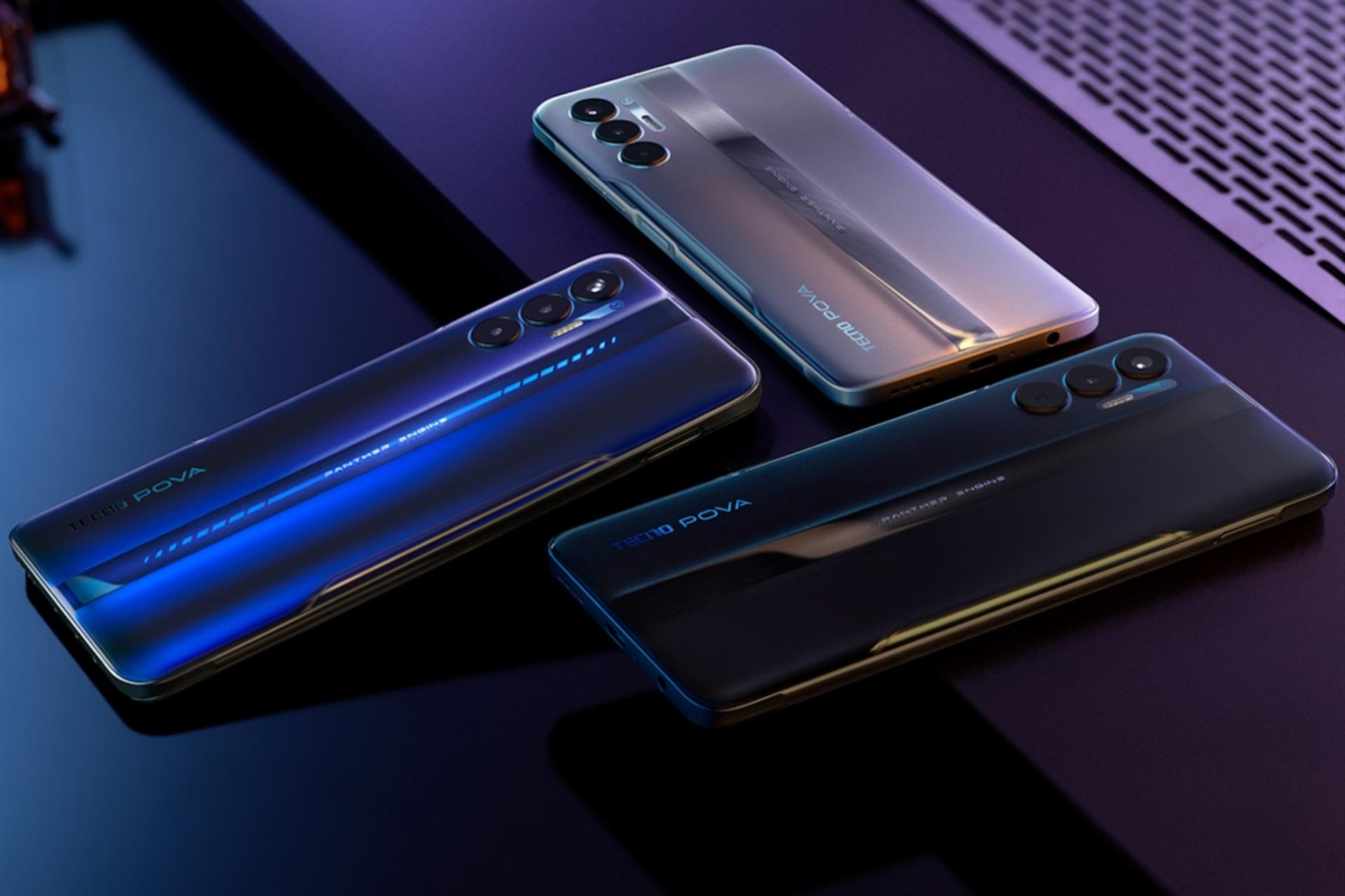 رنگ های مختلف گوشی موبایل تکنو Tecno Pova 3