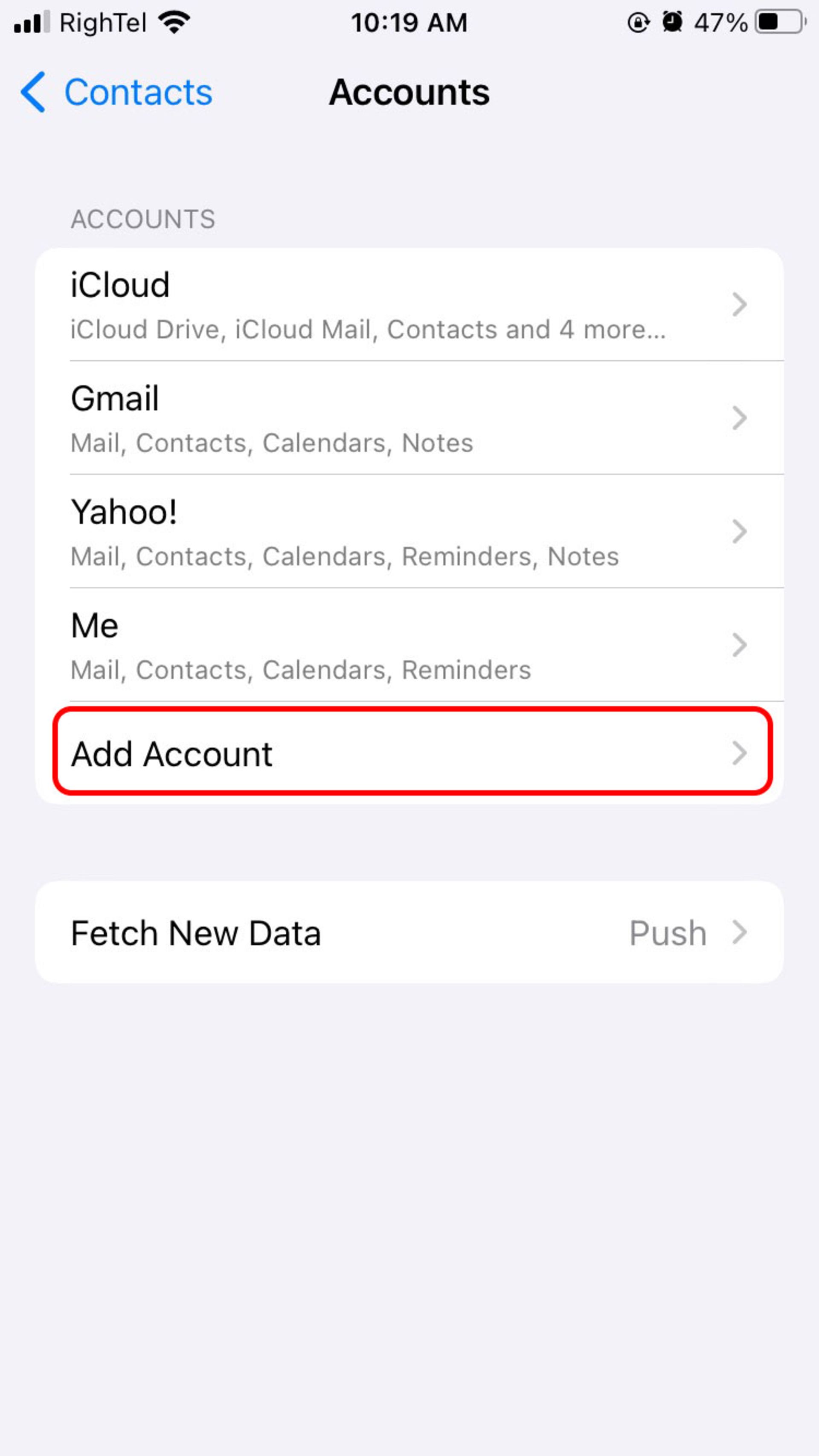 3 انتقال مخاطبین از جیمیل به گوشی آیفون