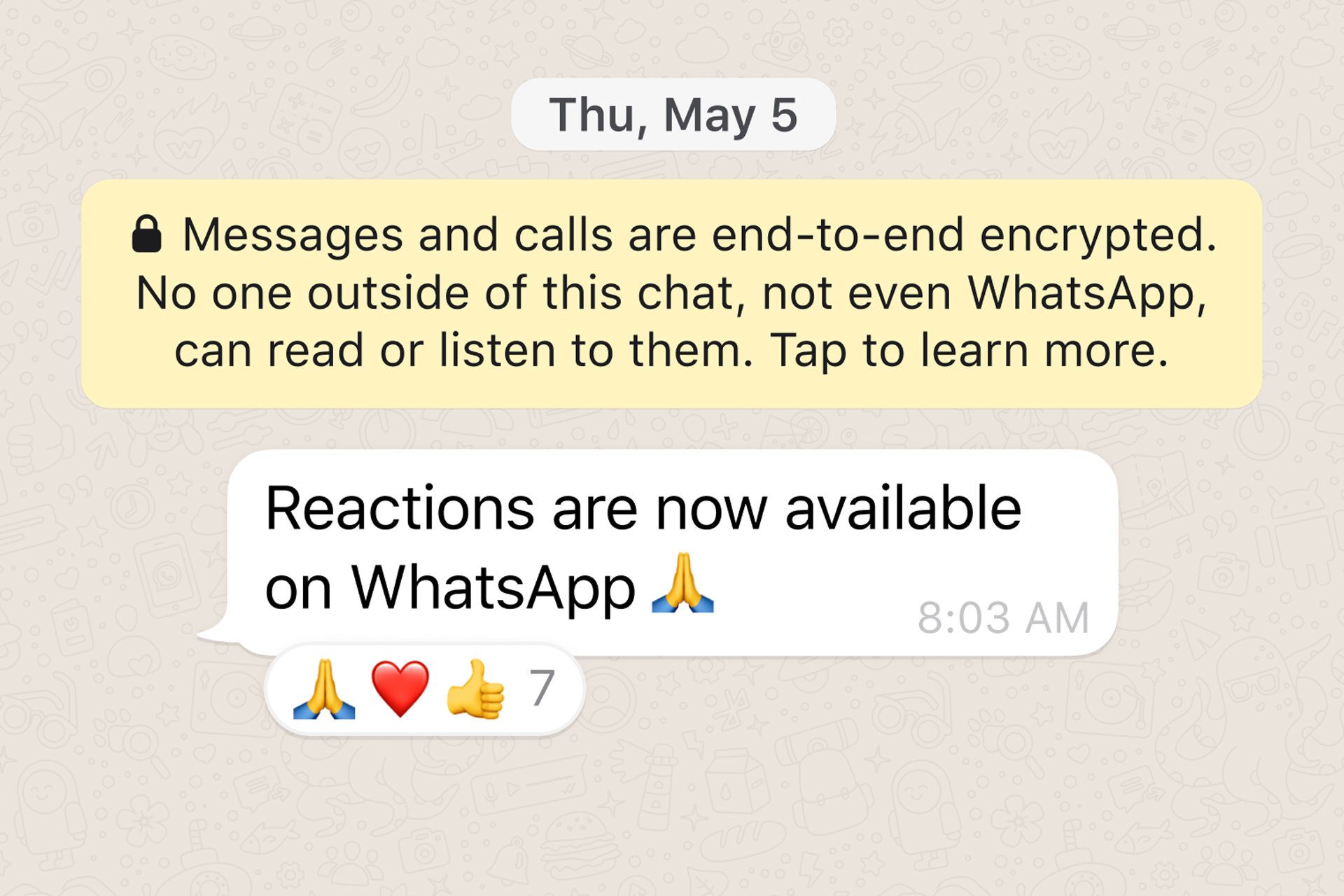 قابلیت واکنش با ایموجی در واتساپ / WhatsApp / واتس اپ