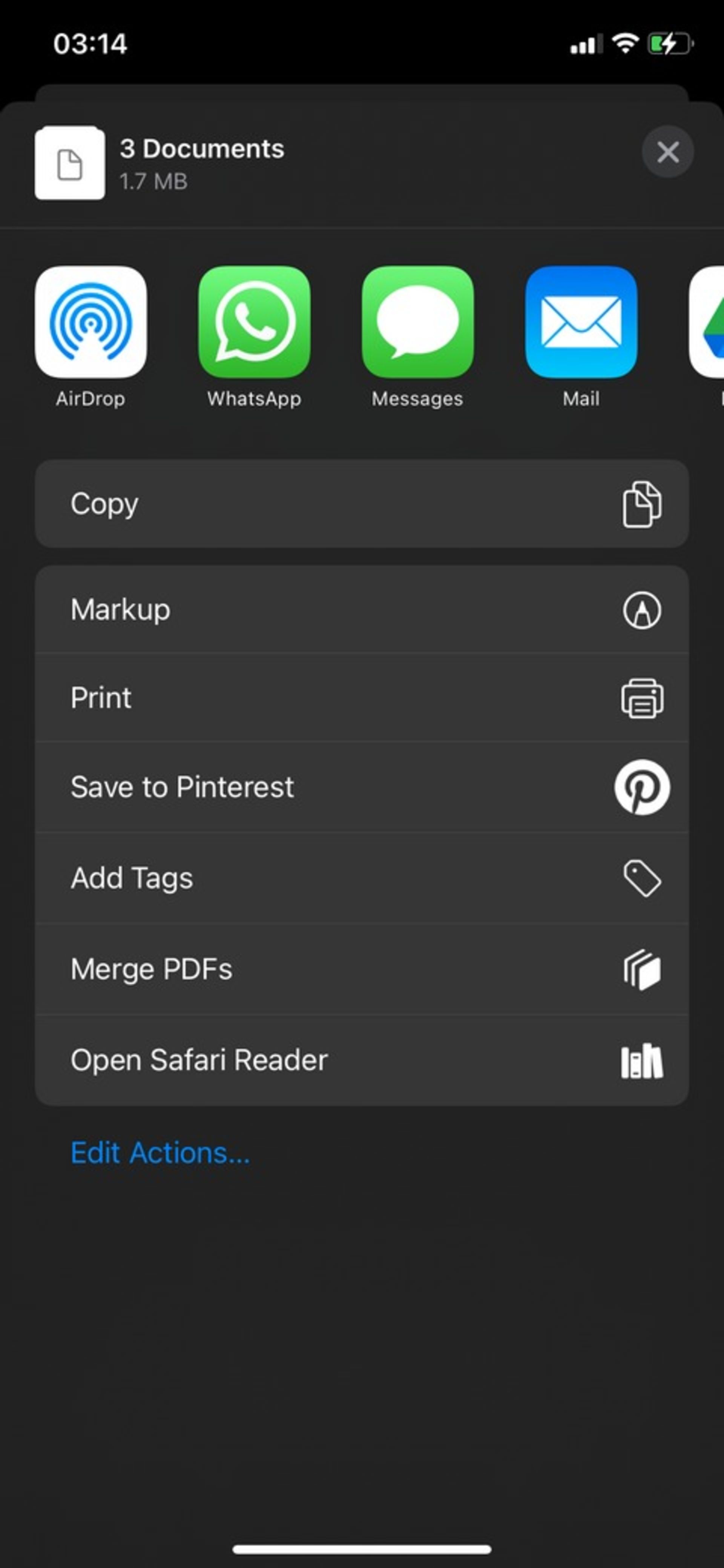 ۲-ادغام چند فایل PDF در آیفونPDF با اپ Shortcuts