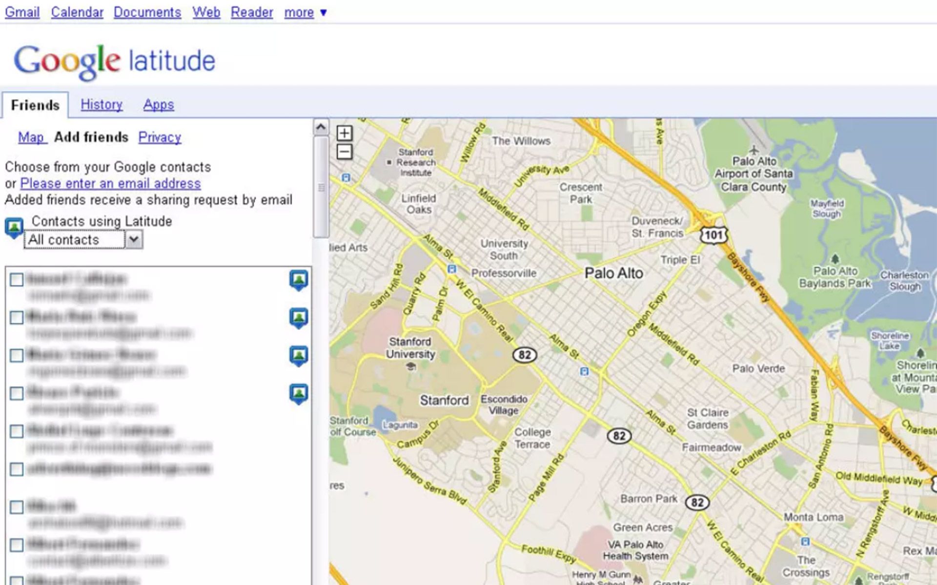 اسکرین شات محیط نرم افزار Google Latitude