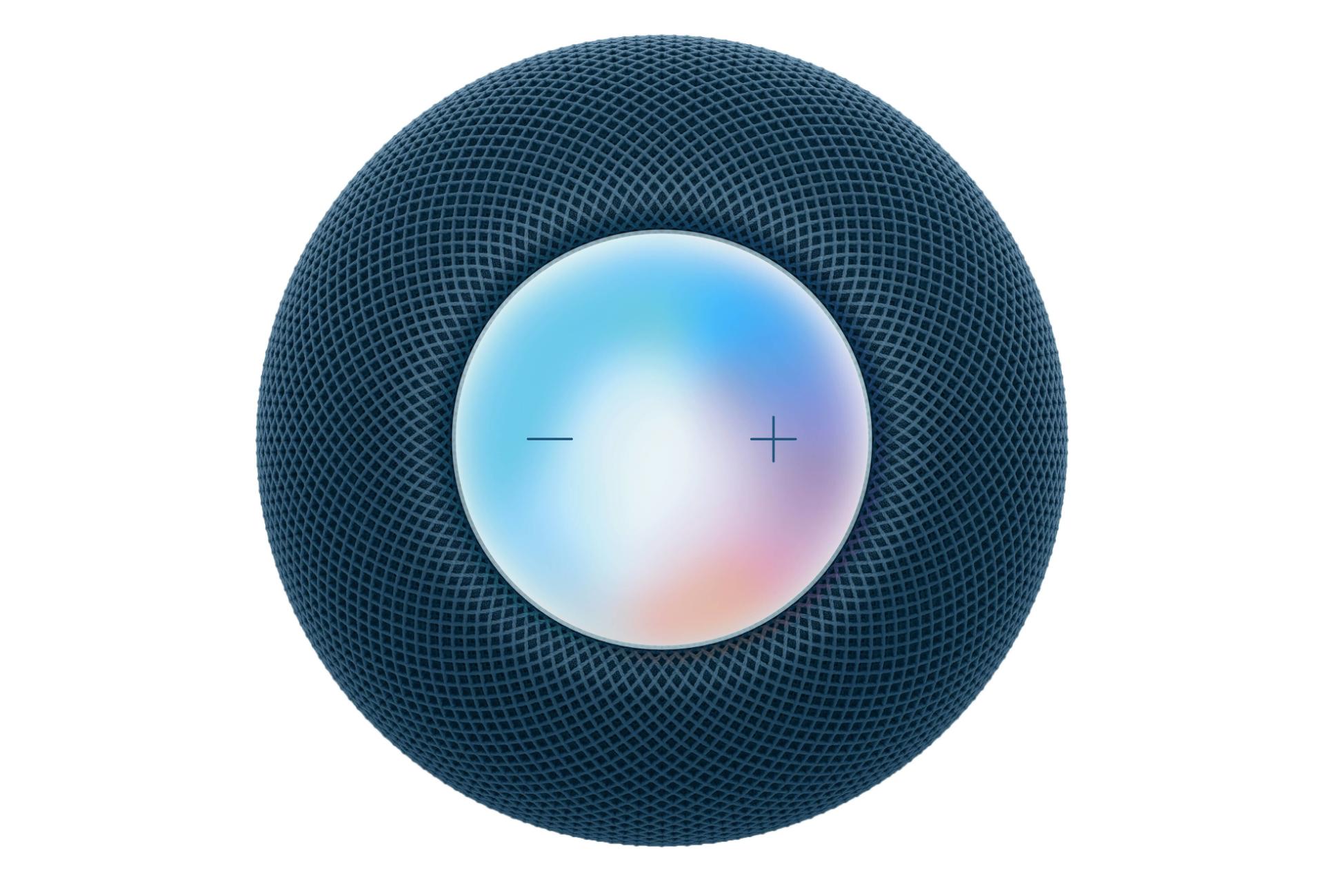 نمای بالا اسپیکر هوم پاد مینی اپل / Apple HomePod mini آبی