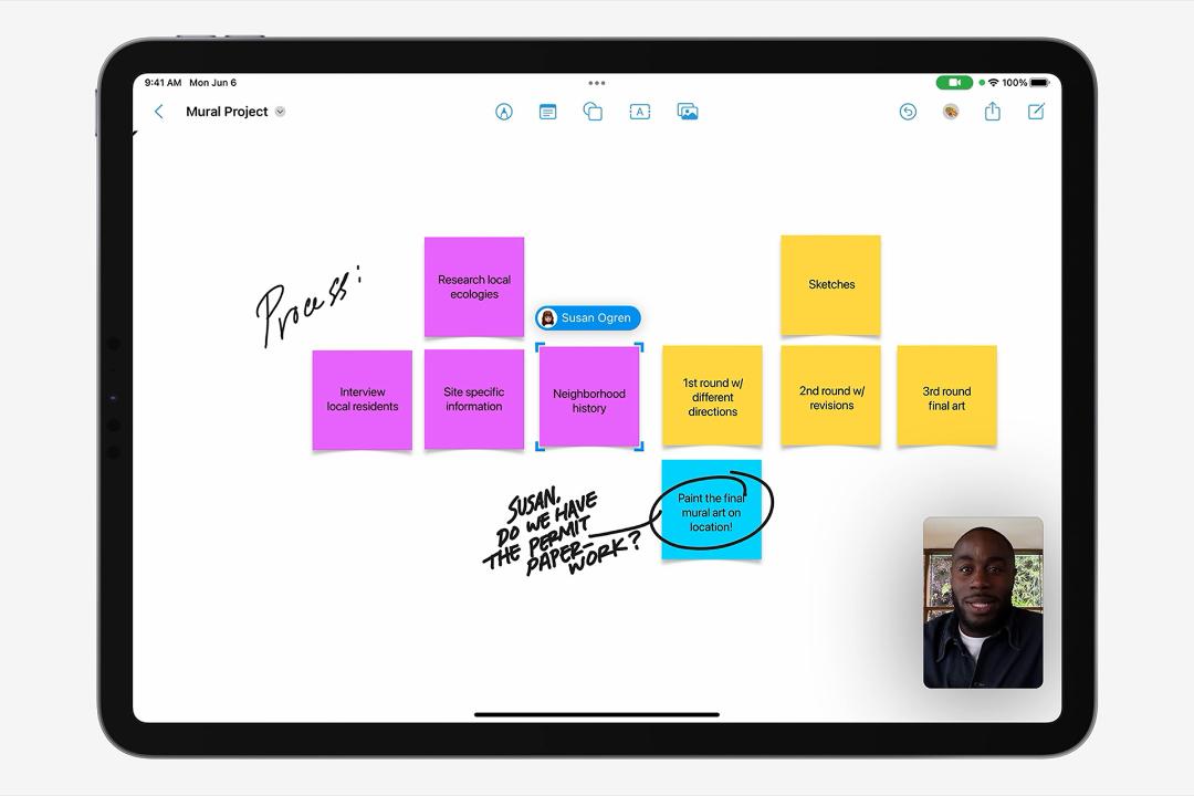 اپلیکیشن Freeform اپل روی آیپد مجهزبه iPadOS 16