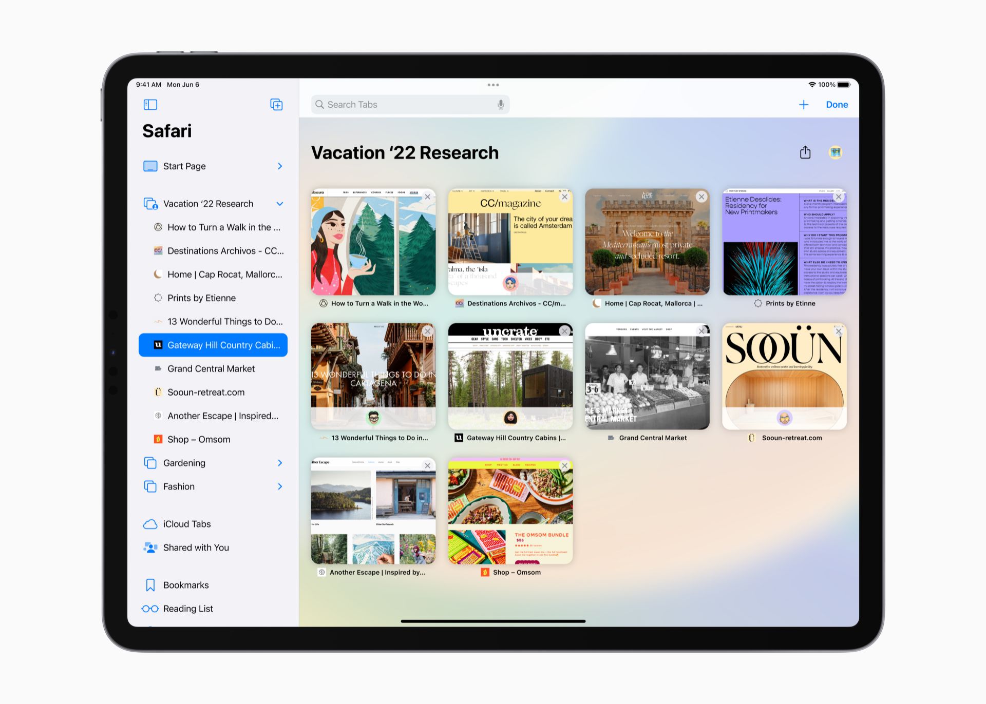 قابلیت Shared Tab Group در iPadOS 16