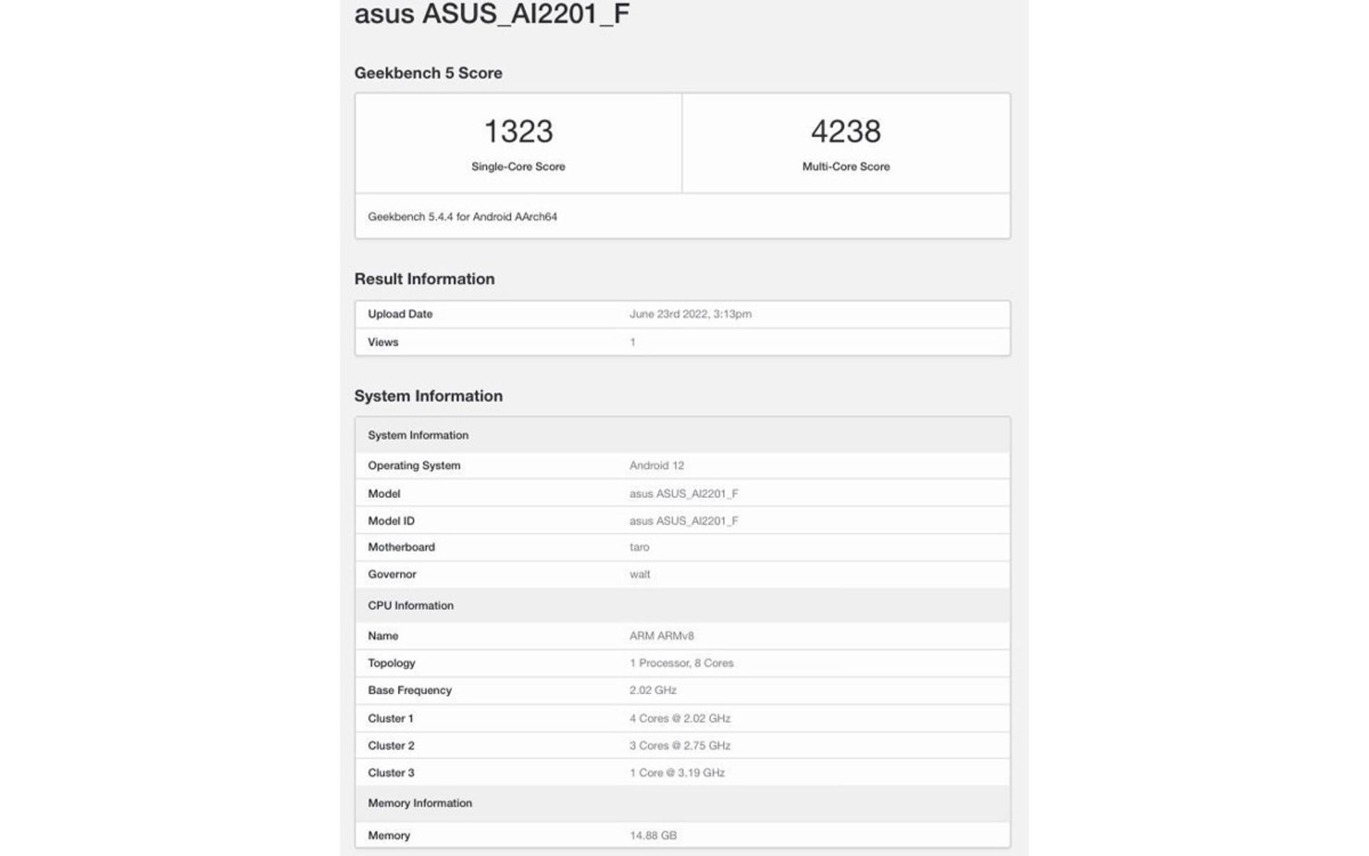 ROG Phone 6 ایسوس در گیک‌بنچ