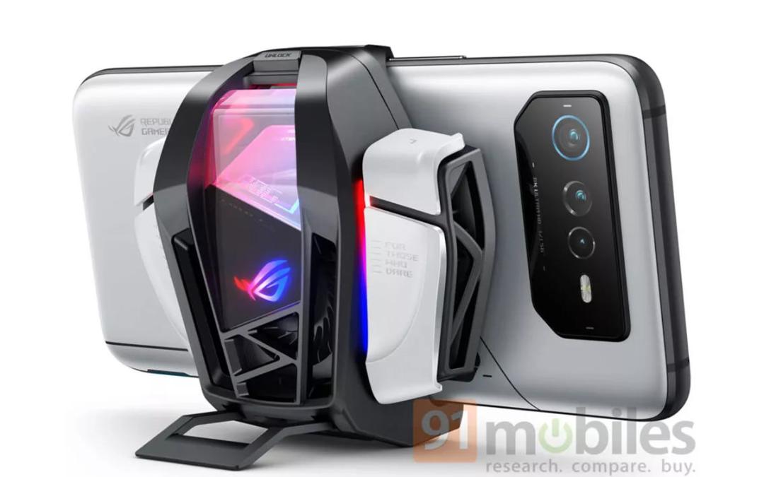 رندر گوشی گیمینگ ROG Phone 6 ایسوس با فن خنک‌کننده