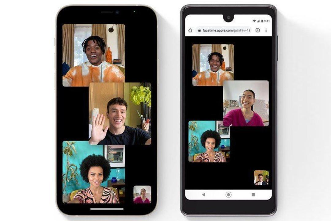 گوشی اندرویدی قدیمی در کنار آیفون در حال اجرای FaceTime