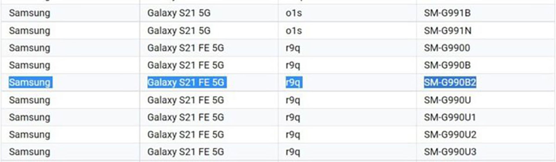 گلکسی S21 FE‌ در گوگل‌پلی