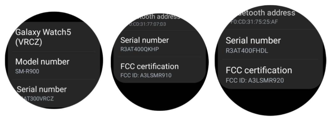 مشخصات گلکسی واچ ۵ در FCC