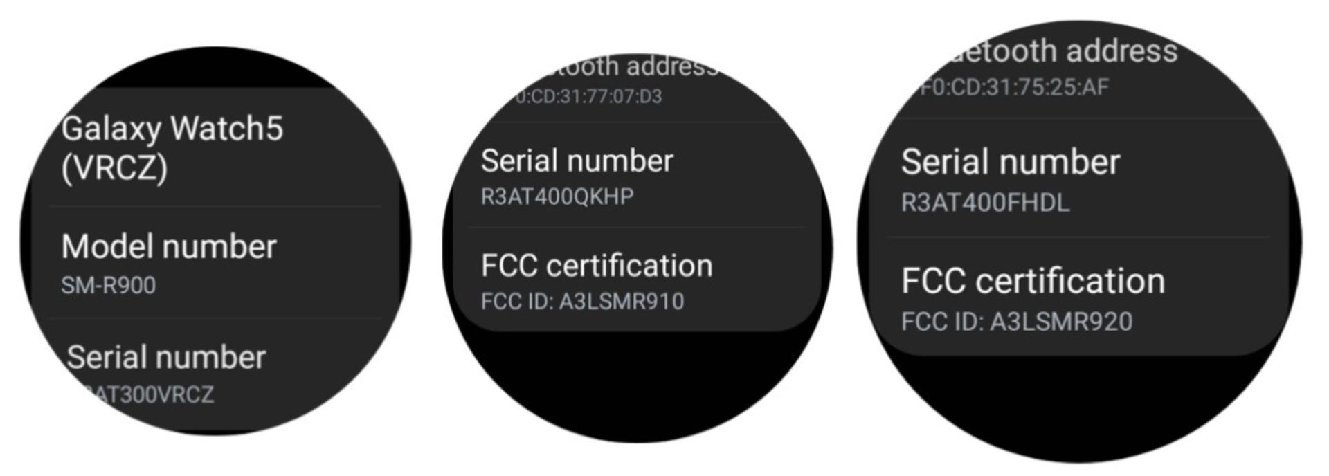 مشخصات گلکسی واچ ۵ در FCC