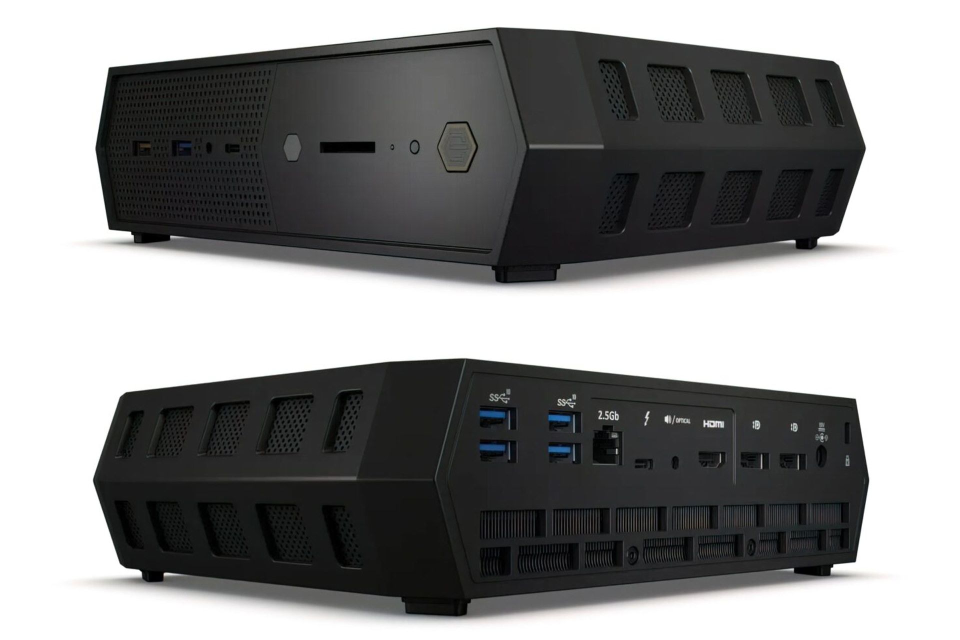 کامپیوتر Intel NUC 12 Serpent Canyon از نمای جلو و پشت