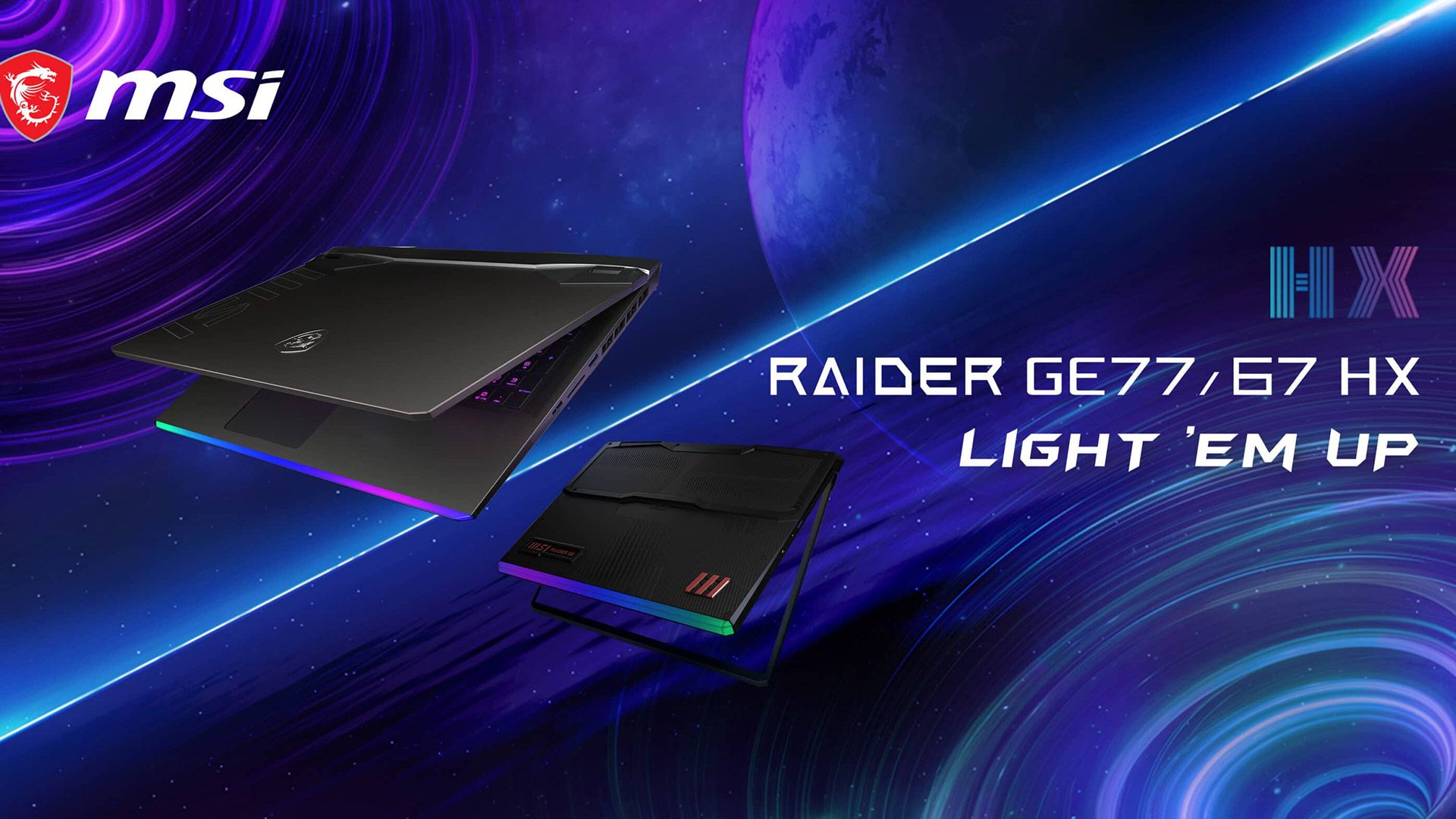 پوستر تبلیغاتی لپ تاپ گیمینگ MSI Raider FE77