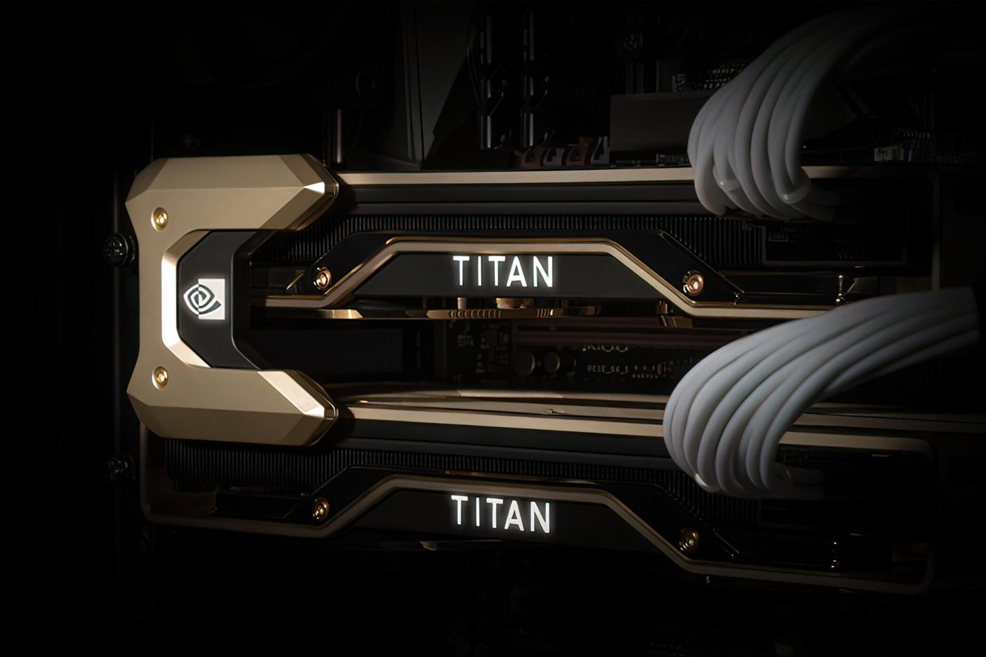 طرح گرافیکی کارت گرافیک تایتان انویدیا / Nvidia Titan رنگ مشکی و طلایی