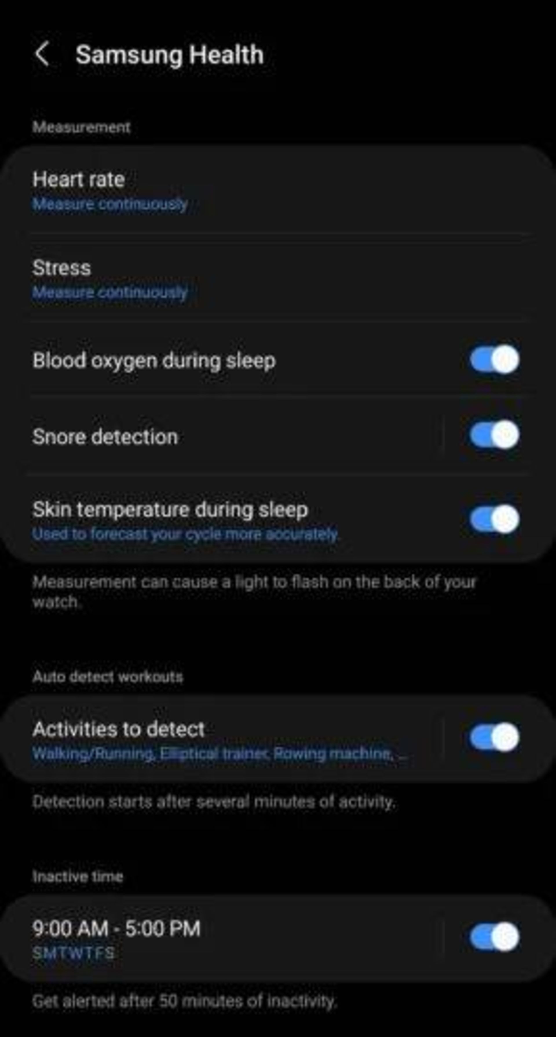 تشخیص دما در گلکسی واچ